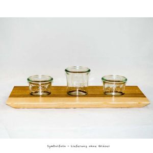 Servier-Bar aus KERNESCHE für 3 Weck Mini-Sturzgläser