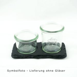 Schiefer Servier-Bar f??r 2 WECK Mini-Sturzgl??ser